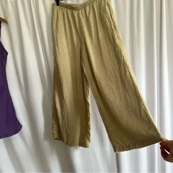 ANTHROPOLOGIE Wide Leg Linen Blend Pants size Small Oversized 15” waist - Picture 4 of 9
